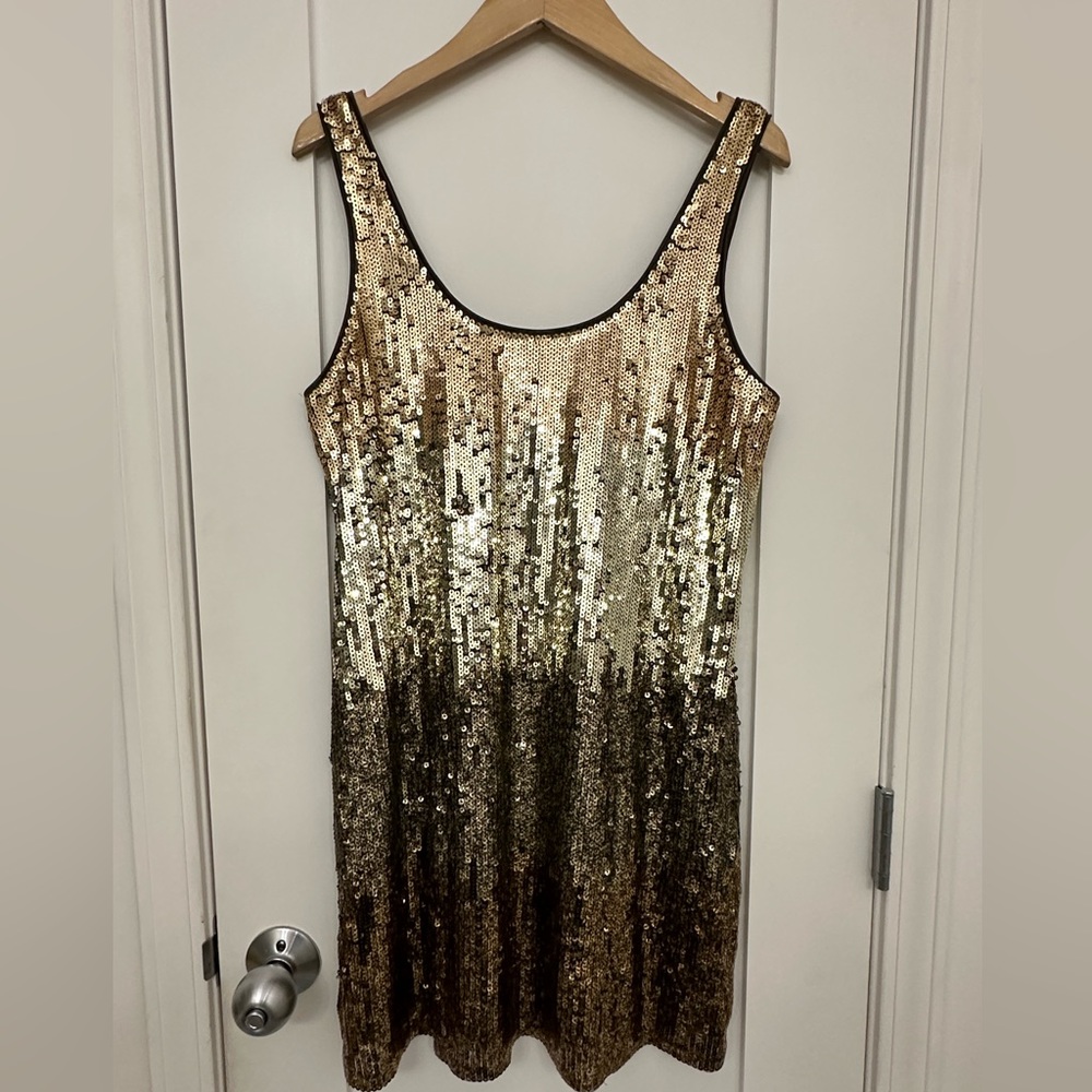 Gold Ombré Sequin Mini Dress